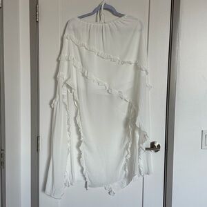 White Ruffled maxi skirt